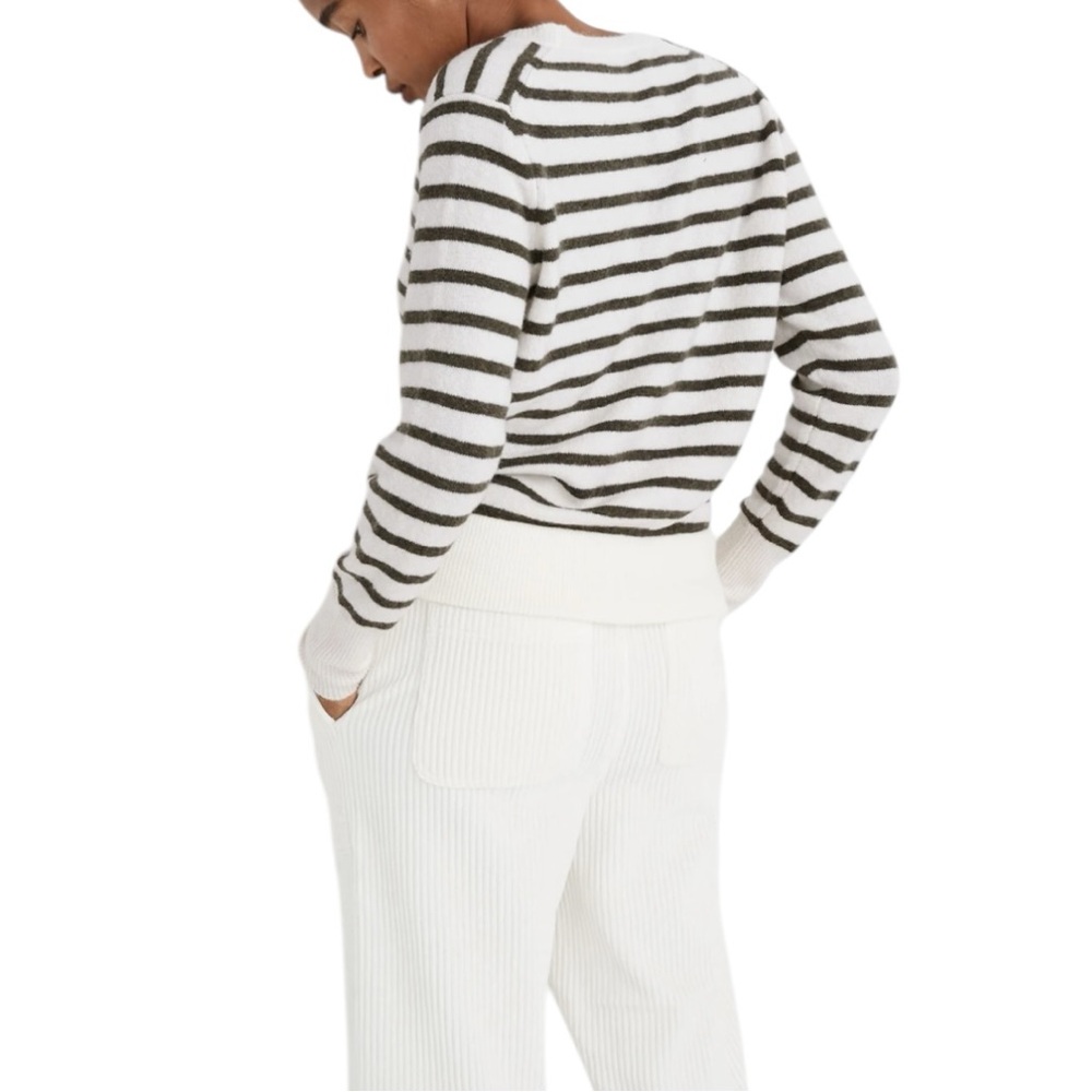 Madewell Women’s Wrap-Front Alpaca Blend 90s Striped Sweater Sz M - Picture 3 of 9